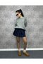 Gray Crew Neck Oversize Basic Sweater - 4