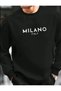 Dear Couple 2-Piece Combination Printed/Unprinted Crew Neck Oversize Black Sweatshirt - 5