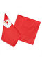 New Year's Eve Santa Claus Patterned Stickered Folded Red Napkin 20 Pack - 2