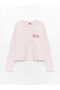 Lcw Home Pink Crew Neck Barbie Printed Long Sleeve Women's Sweatshirt - 6