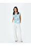 Classic Collar Double Pocket Sleeveless Printed Shirt - 2
