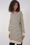 55452 Women's Crew Neck Striped Hijab Tunic - Black - 4