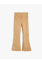 Standard Waist Slim Fit Faux Suede Flared Trousers