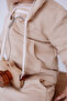100% Cotton Zip Hoodie - Beige