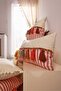 Rectangular Throw Pillow Cover with Orange Stripes and Tassels - K-210 - 7