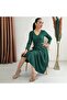 Full Lycra Long Sleeve Dress with Belt - 3