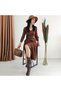 Full Lycra Long Sleeve Dress with Belt - 2