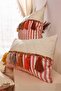 Rectangular Throw Pillow Cover with Orange Stripes and Tassels - K-210 - 4