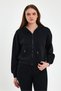 Black Long Sleeve Hooded Zippered Sweatshirt 0090 - 4