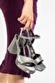 Canel Platform Heeled Evening Dress Shoes Platinum - 5