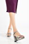 Canel Platform Heeled Evening Dress Shoes Platinum - 4