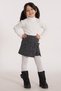 Black Color Girl's Skirt Suit with Bow Detail - 2