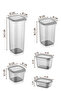 30 Pieces Peggy Food and Spice Container Set 6X(1.75 1.2 0.55 0.8 0.4 Liter) White with Screen Printed Labels - 7