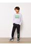 Lcw Kids Gray Crew Neck Printed Long Sleeve Boys Sweatshirt and Sweatpants - 4