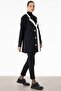 Rayon Jacket - Collar Color Detail, Black-Ekru - 2