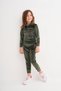 Girl's Velvet Hooded Top and Bottom Set with Embroidery Detail Rb-755 - 4