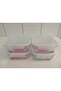 Feyzade Set of 4 Glass Storage Containers with Lock - 1150Cc Square (Frs-249) - 3