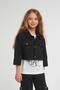 Girl's 5-14 Years Old Colorful Denim Jacket Black