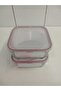 Feyzade Set of 2 Glass Storage Containers with Lock - 1150Cc Square (Frs-249) - 3
