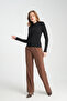 Women's Half Turtleneck Full Length Long Sleeve Ribbed Basic Knitted Blouse - 8