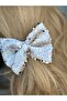 New Trend Luxury Matte Bright Color Changing Sequins Big Bow Metal Clip Buckle Gold White - 4