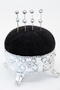 White Scarf Pin with 8 Diamond Stones. Scarf Pin. Shawl Pin. Turban Pin. Headscarf Pin - 2