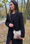 Mini Mink Faux Fur Plush Hand, Arm, Shoulder Bag with Chain Strap - 2