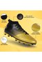 Football Shoes | Black/gold | Synthetic Leather | Pvc Sole | Padded Footbed | Size 9 Uk - 2
