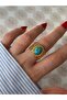 Vip Series - Stainless Steel Tarnish-Free Adjustable Ring with Turquoise Stone - 2