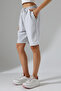 Comfortable Fit Wide Long Combed Cotton Unisex Shorts 21823 Karmelanj - 3
