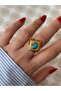 Vip Series - Stainless Steel Tarnish-Free Adjustable Ring with Turquoise Stone