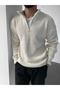 Ecru Knitwear Thessaloniki Fabric Half Zipper Sweater
