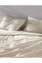 Rosalie King Size 100% Cotton Dobby Bed Sheet Pcs Duvet Cover Set - Beige - 4