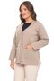Women's Sand Buttoned Steel Knitted Cardigan - 3