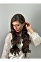 90X15 cm Ruffled Elastic Pompom Women's Scarf Brown - 3