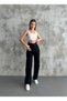 Women's Black Loose Fitting Wide Leg Casual Boyfriend Baggy Jean Pants - 2