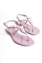 Summer Women's Jelly Matte Dusty Rose Stone Detail Flat Sandals-Mstb6262-Gk