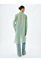 Pocketed Buttoned Shirt Collar Linen Blended Long Oversize Tunic - 4