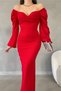 New Season Stretchy Crepe Fabric Slit Detail Sweetheart Neckline Maxi Evening Dress 582732 - 5