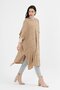 Women's Milk Coffee Seasonal Tasseled Long Poncho - 2