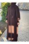 Medina Silk Shoulder Gathered Balloon Sleeve Ferace Bitter Brown