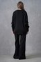 Women's Crew Neck Heart Print Sweater and High Waist Pants Bottom Top Black Knitwear Suit 3114 - 3
