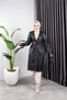 Women's Leather Pocket Belted Trench Coat - 4