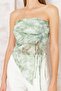 Women's Green Print Lined Tulle Strapless Blouse Dm7006 - 3