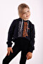 Girl's Relax Fit Hooded Printed Crop Sweatshirt - 2 Thread - 2