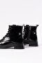 02-2003 Black Patent Leather Lace-Up Zippered Daily Women's Boots - 5