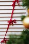 Christmas Tree Ornament Velvet Red Ribbon and Gold Bell 140 cm - 5