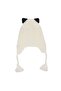 Girl's Ecru Leopard Eared Lovers Written Scarf Beanie Set 4-8 Years - 2