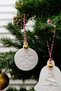 Set of 5 Christmas Tree Ornaments Martenicka Lanyard and Gold Bell - 2