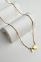 Steel Heart Detailed Letter t Necklace (45Cm+5Cm)